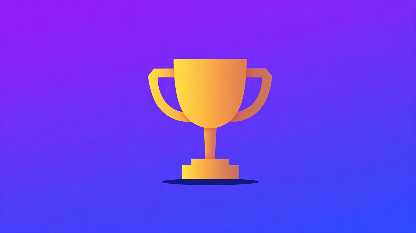 A gold trophy with two handles is centered on a gradient purple and blue background, celebrating indie filmmakers and their innovative award strategies.