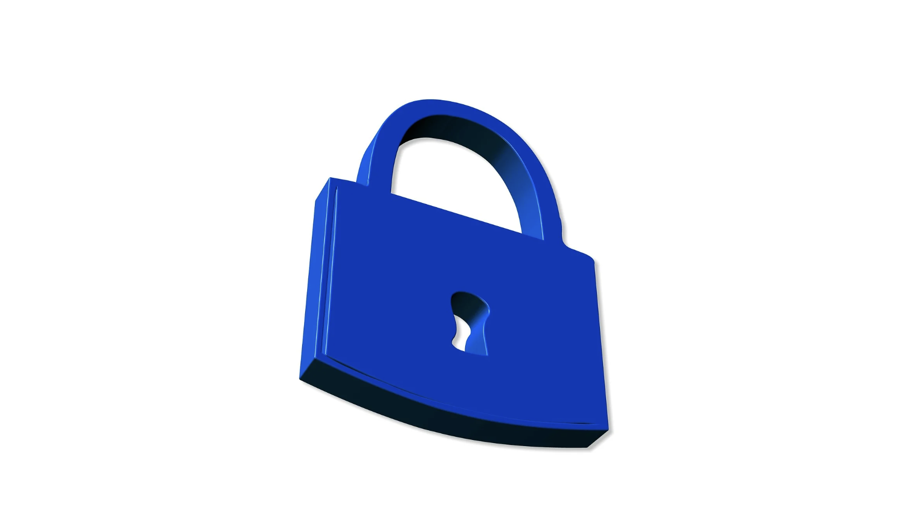 A solid blue padlock icon with a keyhole, shown on a white background, symbolizes secure access for hotels and agencies.